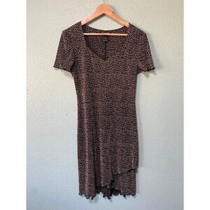 Vintage Connected Women's Cream and Black Patterned Dress with Flutter Sleeves 6